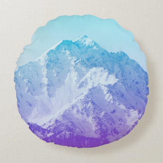 冬山のピークマウンテン,ヒップスター,ピーク,写真,バ ラウンドクッション (正面)