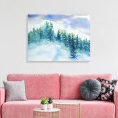 冬山雪木水彩 キャンバスプリント (インサイチュ (リビング))