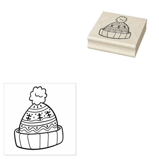 冬帽子 ラバースタンプ (押印)