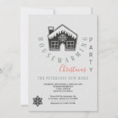 冬引っ越し祝いパーティークリスマスパーティー モダン 招待状 (正面)