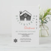 冬引っ越し祝いパーティークリスマスパーティー モダン 招待状 (スタンド正面)