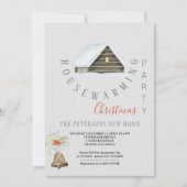 冬引っ越し祝いパーティークリスマスパーティー モダン 招待状 (正面)