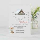 冬引っ越し祝いパーティークリスマスパーティー モダン 招待状 (スタンド正面)