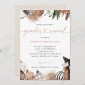 冬性別リビール招待状、休日テーマ 招待状 (正面/裏面)