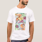 冬手絵を描の抽象芸術水彩画 Tシャツ (正面)