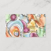 冬手絵を描抽象芸術わびさび水彩 名刺 (裏面)