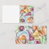 冬手絵を描抽象芸術わびさび水彩 名刺 (正面/裏面)