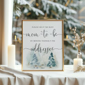 冬救済母が封忙し筒に住所を書く ポスター