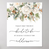 冬救済花嫁忙しが封筒に住所を告げる ポスター (正面)