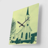 冬教会 スクエア壁時計 (傾斜)