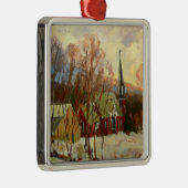 "冬教会"木のオーナメント メタルオーナメント (右)