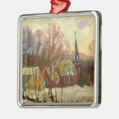 "冬教会"木のオーナメント メタルオーナメント (左)