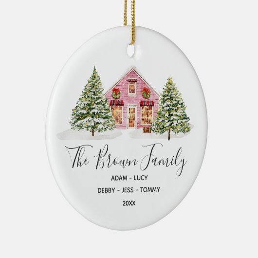 冬新しい家の初めてのクリスマス セラミックオーナメント (右)