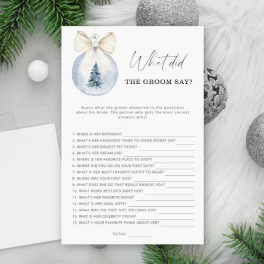 冬新郎は何と言ったブライダルゲーム