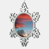 "冬日没"のオーナメント スノーフレークピューターオーナメント (右)