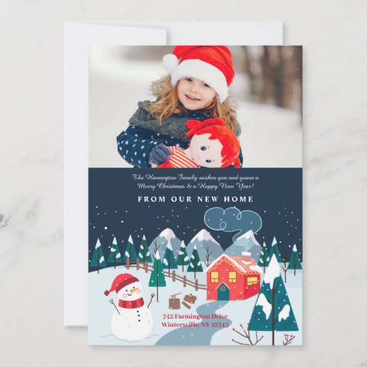 冬景色の写真ホリデームービングアナウンス シーズンカード (正面)