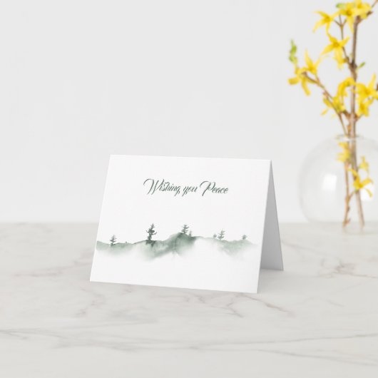 冬景色クリスマスカード カード (黄色い花)