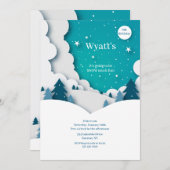 冬景観バースデーパーティ招待状 招待状 (正面/裏面)