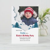 冬景観写真誕生パーティー 招待状 (スタンド正面)