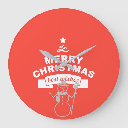 冬最高のの願い ラージ壁時計 (正面)