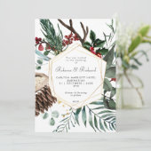 冬期フローラ幾何結婚式招待状 招待状 (スタンド正面)