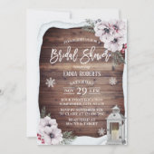 冬期フローラ素朴ヴィンテージ灯ブライダルシャワー 招待状 (正面)