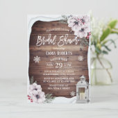 冬期フローラ素朴ヴィンテージ灯ブライダルシャワー 招待状 (スタンド正面)