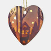 冬木夜のシカ セラミックオーナメント (左)