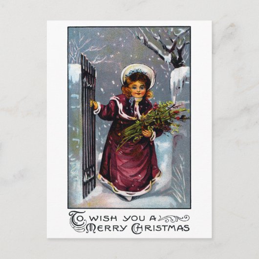 冬来の女子門を通り入り ポストカード (正面)