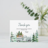 冬松の木の動物のトラックサンキューカード サンキューカード (スタンド正面)