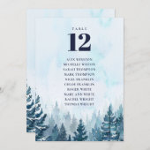冬松の木の森のテーブル番号座席表 招待状 (正面/裏面)