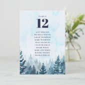 冬松の木の森のテーブル番号座席表 招待状 (スタンド正面)