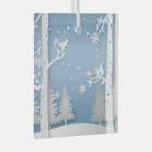 冬林とリス ガラスオーナメント (正面右)