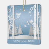 冬林とリス セラミックオーナメント (左)