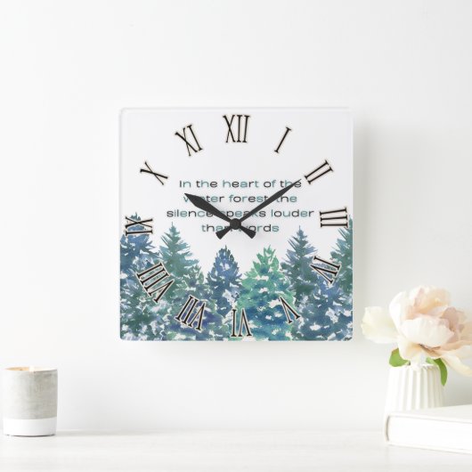 冬林のハートで スクエア壁時計 (ホーム)