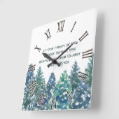 冬林のハートで スクエア壁時計 (傾斜)