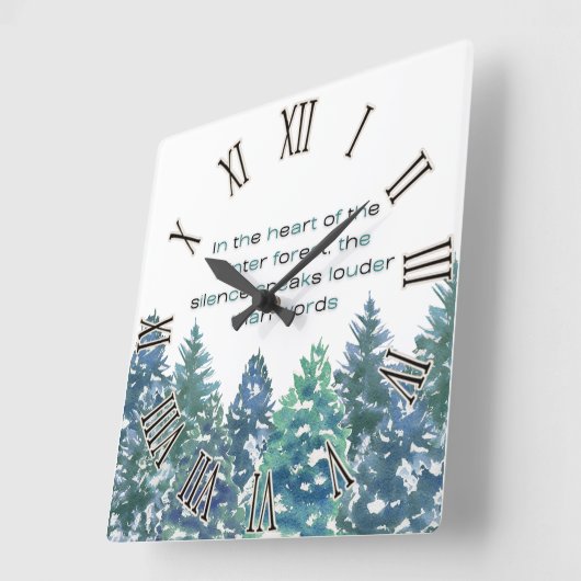 冬林のハートで スクエア壁時計 (傾斜)