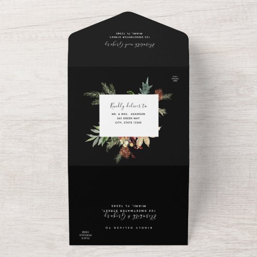 冬林フローラ結婚のオールインワン招待状 オールインワン招待状 (外側)