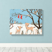 冬林動物 キャンバスプリント (インサイチュ (ウッドフロア))
