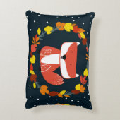 冬林型の美しいキツネ アクセントクッション (裏面(縦))