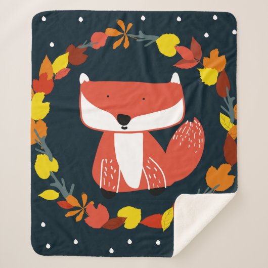 冬林型の美しいキツネ シェルパブランケット (正面)