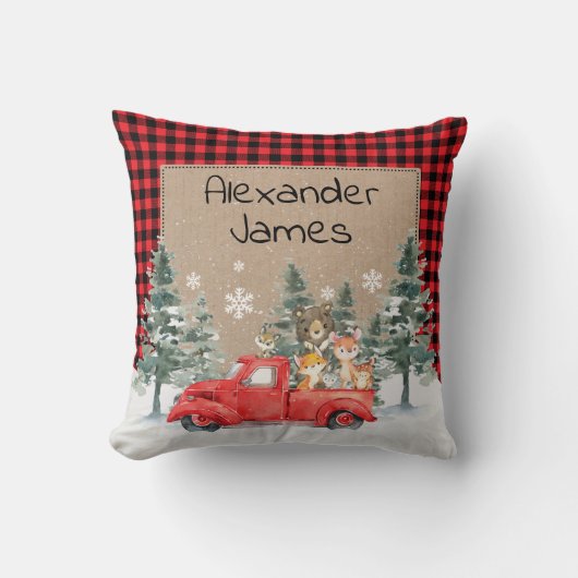 冬林素朴動物ベビー子供部屋 クッション (正面)