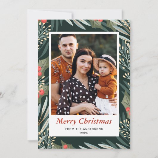 冬枯れ木の紅葉メリークリスマス2写真 シーズンカード (正面)