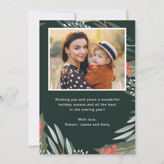 冬枯れ木の紅葉メリークリスマス2写真 シーズンカード (裏面)