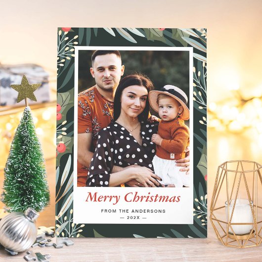 冬枯れ木の紅葉メリークリスマス2写真 シーズンカード