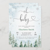 冬枯れ野オベビーベビーシャワー招待状 招待状 (正面/裏面)