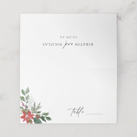 冬植物学フローラ結婚ズ プレイスカード (外部開封)