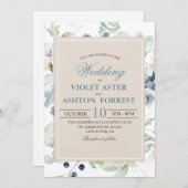 冬植物学フローラ結婚式招待状 招待状 (正面/裏面)