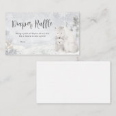 冬極熊ベビーシャワーおむつラッフル エンクロージャーカード (正面/裏面)