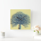 冬樹 スクエア壁時計 (ホーム)